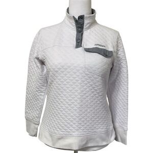 Spyder 1/4 Snap Pullover Mock Neck Jacket Sweater quilted Size Youth large 14/16